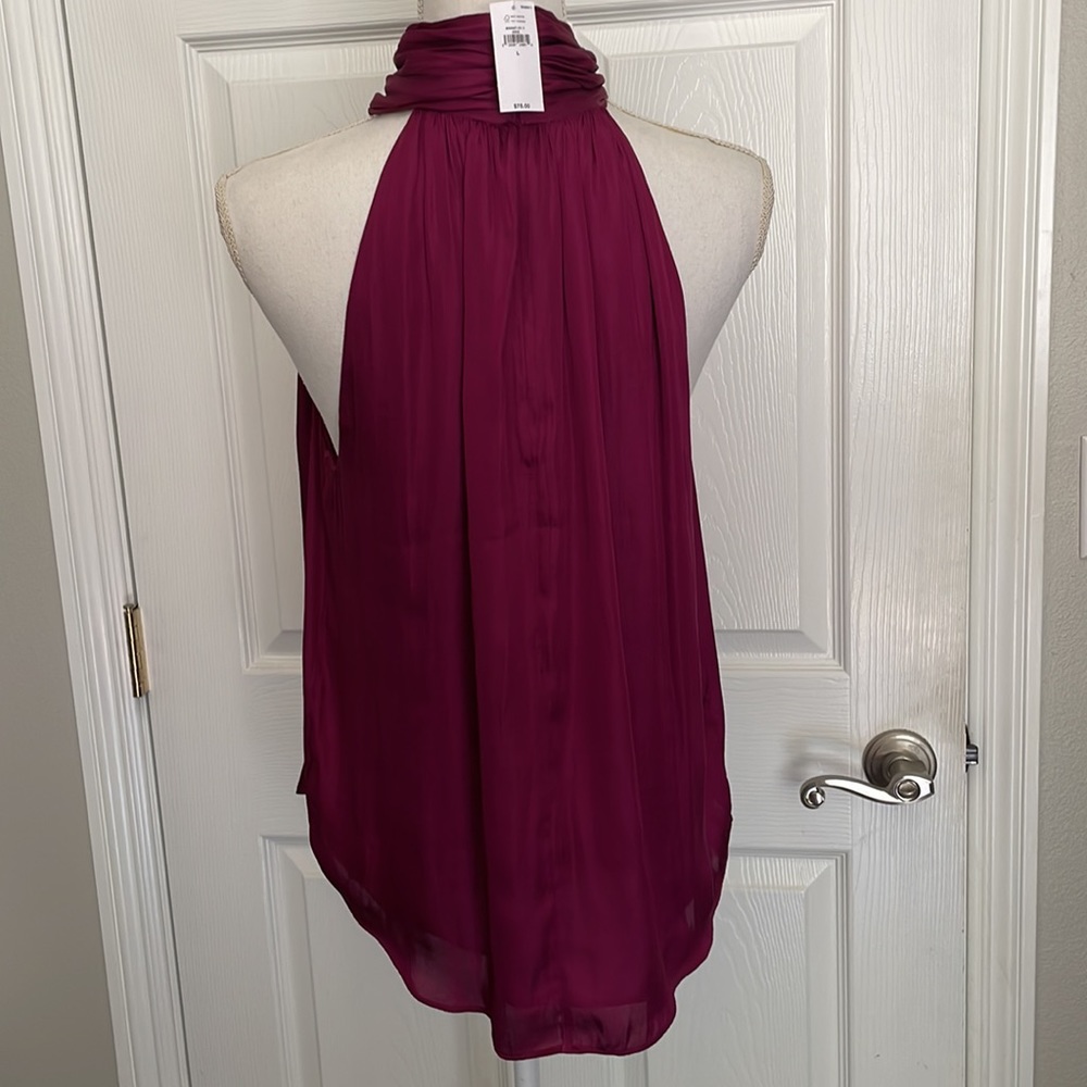 Banana Republic Women’s Blouse Top Fuschia Sleeveless Sz Large NWT - Picture 6 of 9